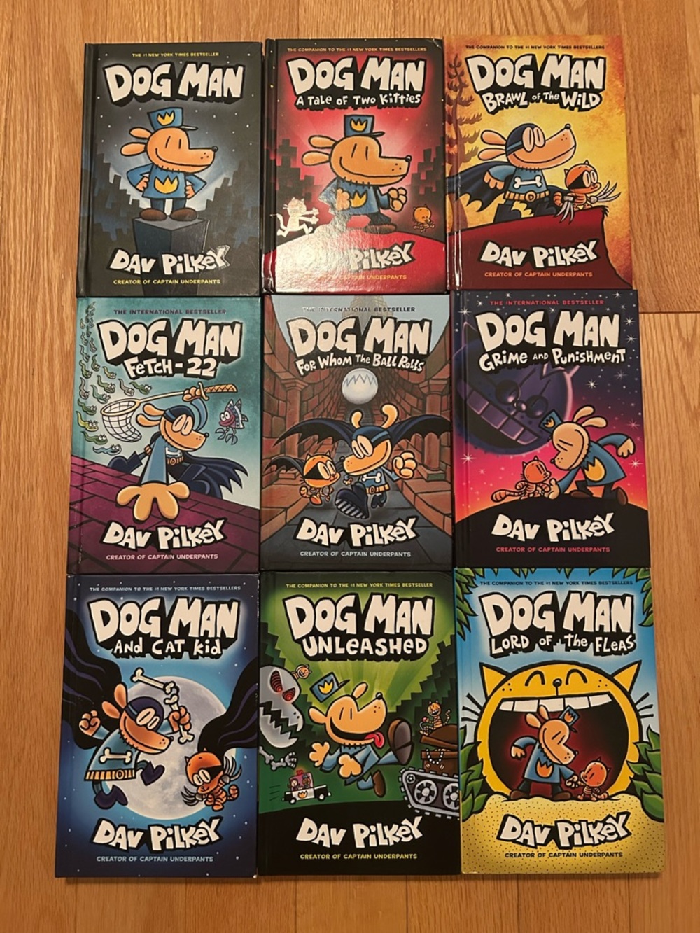 Set of Nine Scholastic Dog Man Books